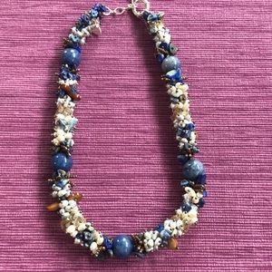 Necklace Chunky Stone & Freshwater Pearl NWOT